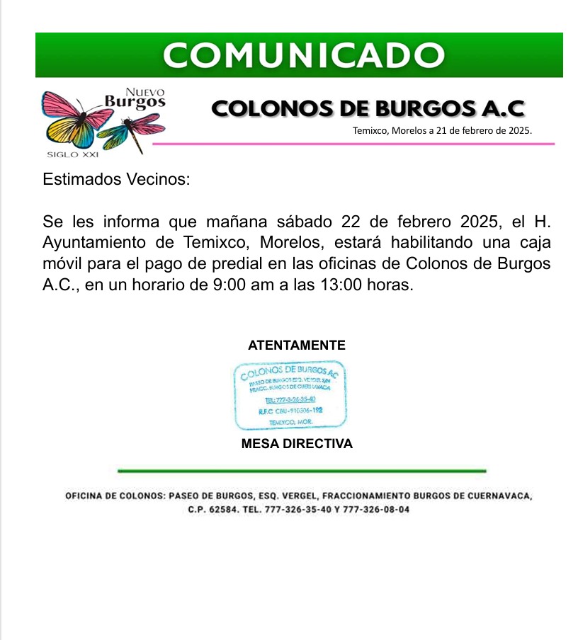 Comunicado predial